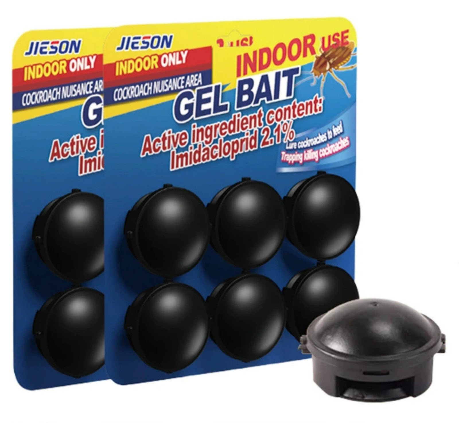 Cockroach Gel Bait Stations, Indoor Use Only, 2.1% Imidacloprid Roach Killer Traps, Effective Cockroach Control for Home, Kitchen & Bathroom