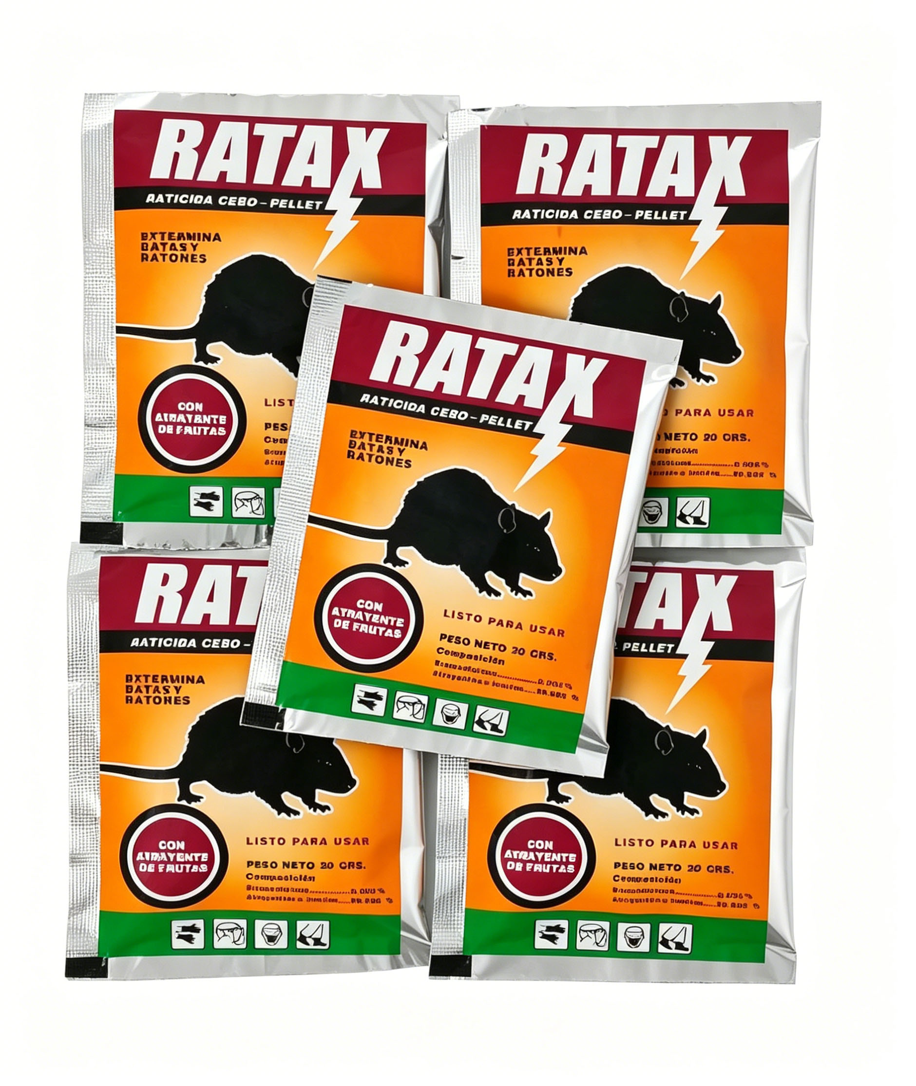 Rat Bait Pellets, 20g Packs, Ready-to-Use Rodent Killer with Fruit Attractant, Effective for Rats & Mice